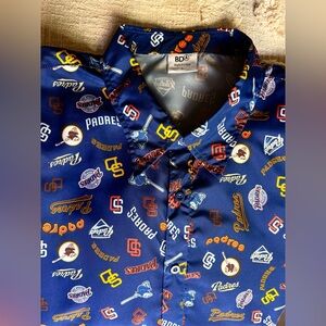 Collectible San Diego Padres History Team Logo Button Down Shirt